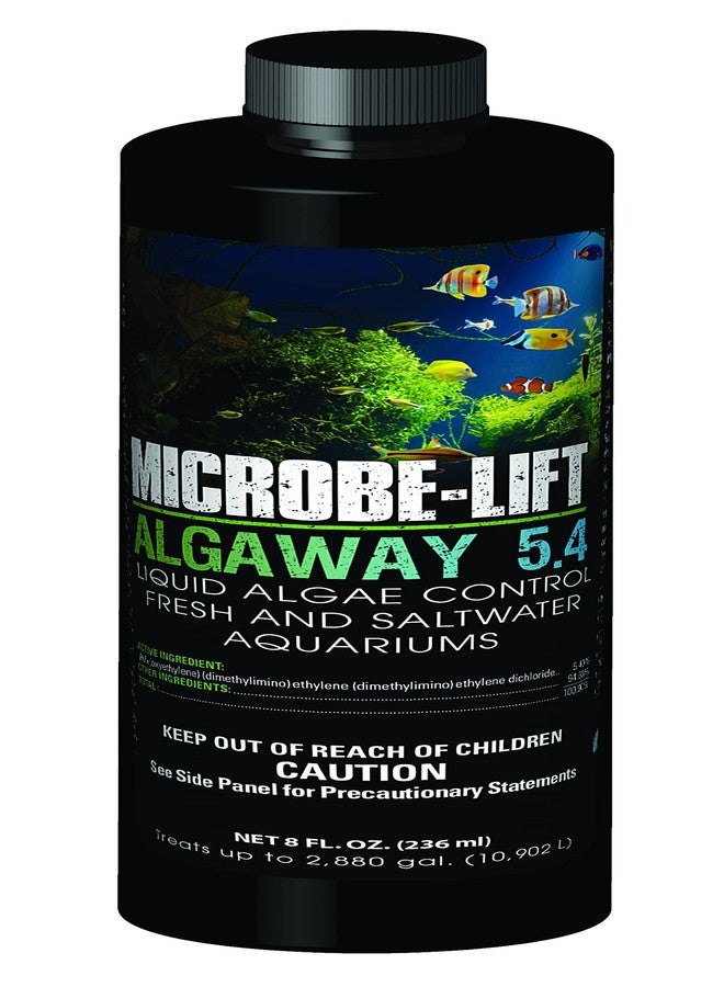 Microbe Lift MICROBE-LIFT Algaway 5.4 Algae Remover for Aquariums, Algaecide for Freshwater and Saltwater Tanks, Aquarium Algae Control and Fish Tank Cleaner, Safe for Fish and Plants, 8 Ounces (ALGAA08) - Image 1