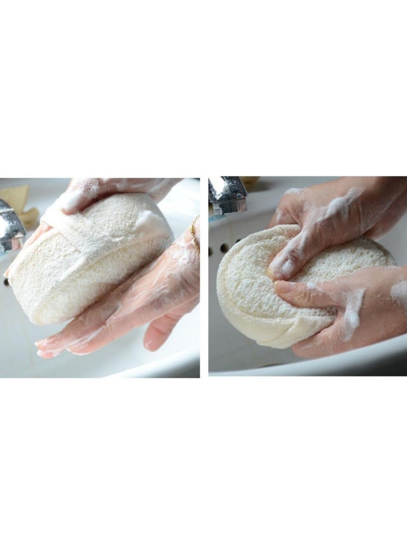 Natural Loofah Sponge Bath Balls Pure Natural Organic Loofah Sponge Reusable Pack of 2 - Image 4
