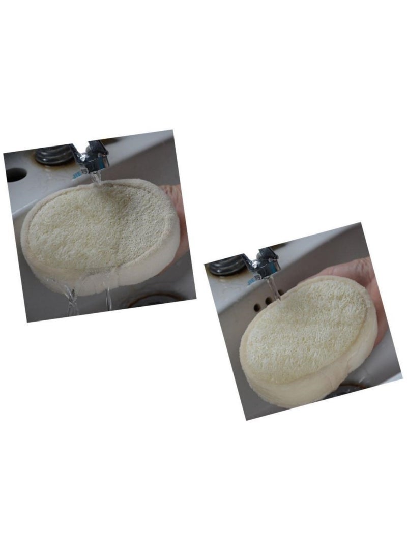 Natural Loofah Sponge Bath Balls Pure Natural Organic Loofah Sponge Reusable Pack of 2 - Image 5