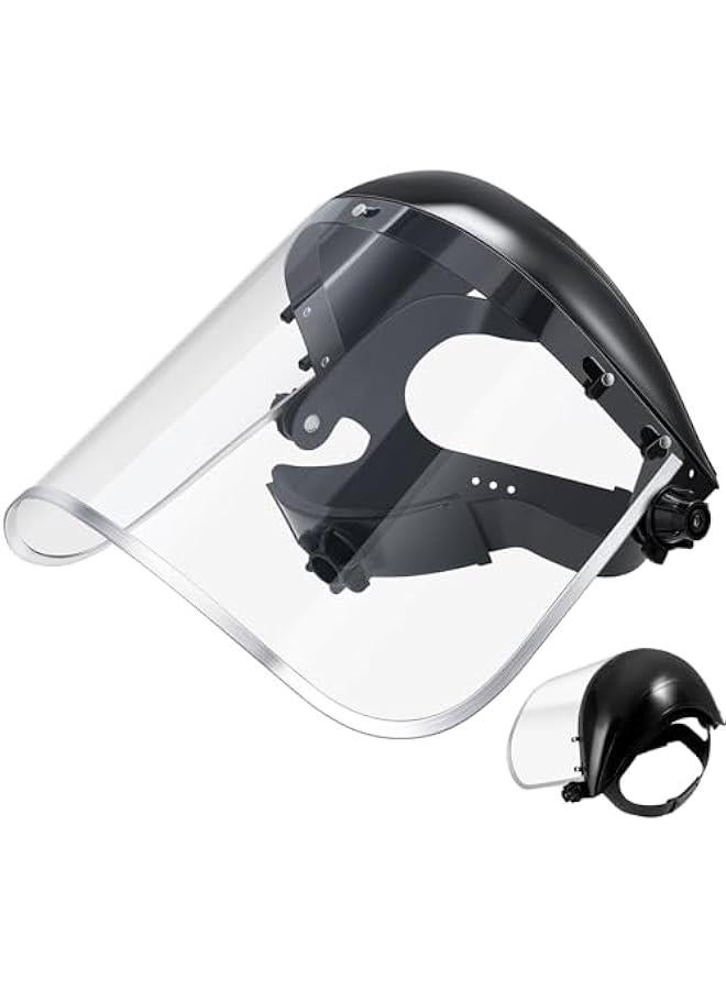 Arabest Safety Face Mask Shield for Grinding Full Impact Resistant Safety Face Mask Shield for Construction (Black, Clear)  - Image 1