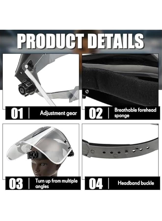 Arabest Safety Face Mask Shield for Grinding Full Impact Resistant Safety Face Mask Shield for Construction (Black, Clear)  - Image 3