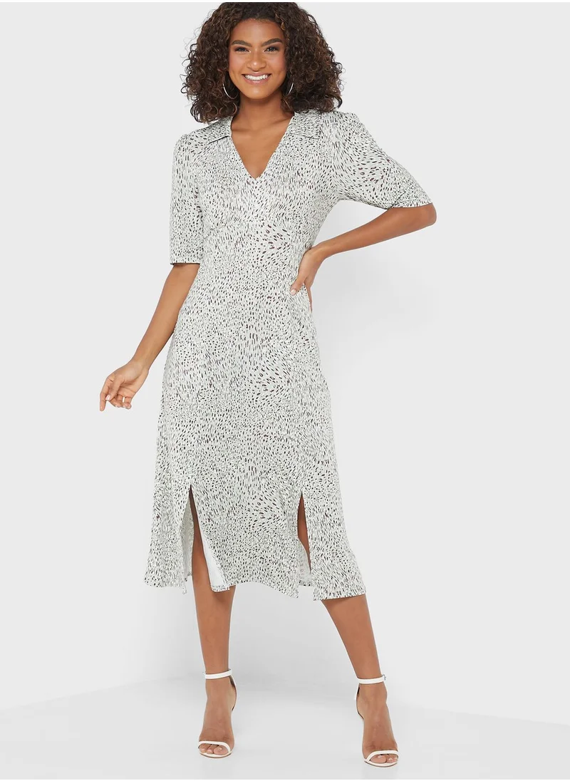 DEBENHAMS Split Detail Printed Dress