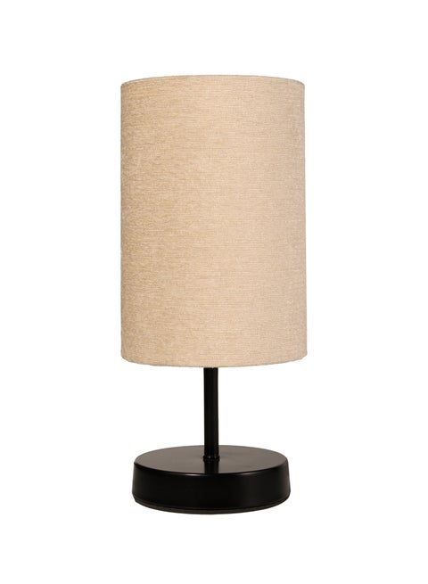 Table Lamp  With A Unique Fabric  And Metal - Modern Table Lamp for Bedroom & Living Room - | Color: Black × Beige | Size: 35x15x15 cm