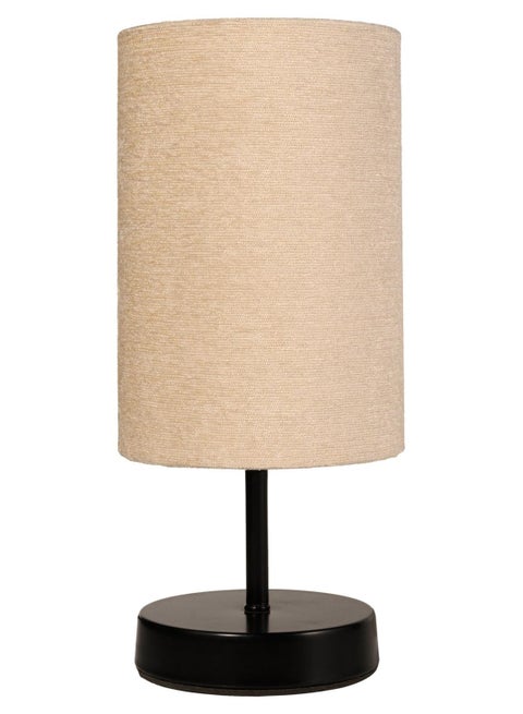 Table Lamp  With A Unique Fabric  And Metal - Modern Table Lamp for Bedroom & Living Room - | Color: Black × Beige | Size: 35x15x15 cm
