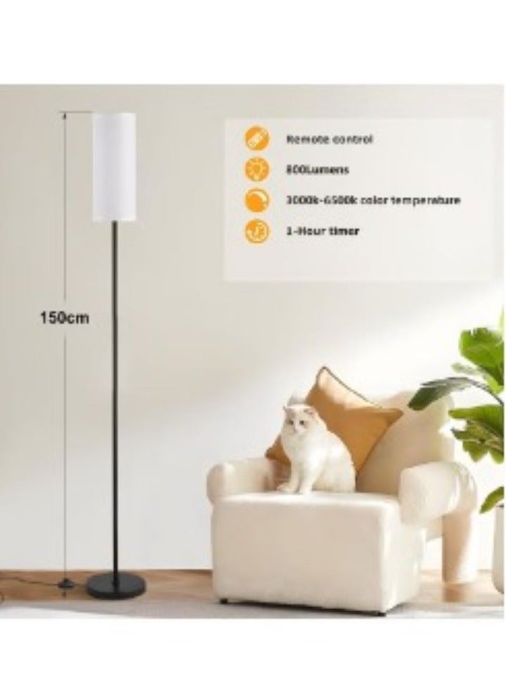 Floor Lamps for Living Room Standing Modern Floor Lamp with Remote Control LED Bedroom Lamp for Study Hotel 4 Color Temperatures Adjustable Black Pole Linen - Image 3