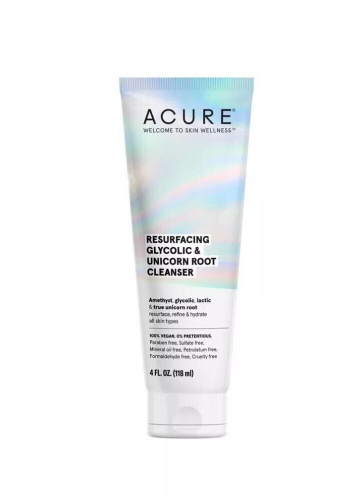 Acure NEW ACURE Resurfacing Glycolic & Unicorn Root Cleanser 4 oz. 118 ml - Image 1