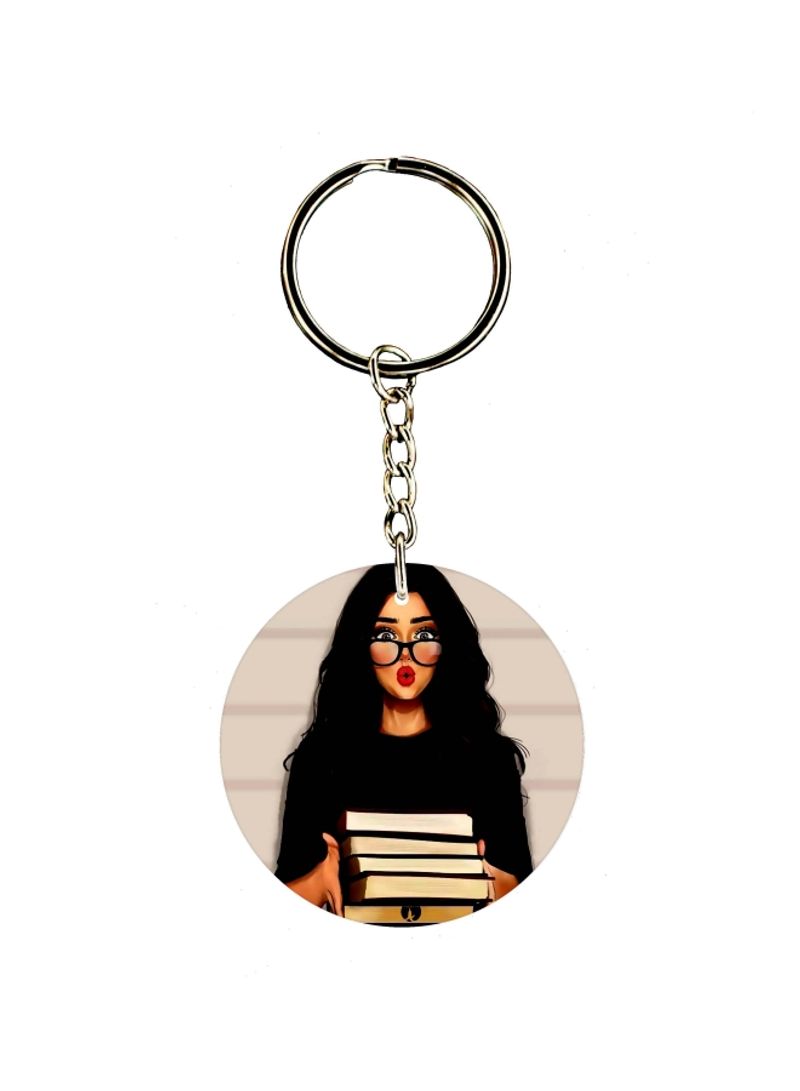 Girl Printed Dual Sided Keychain
