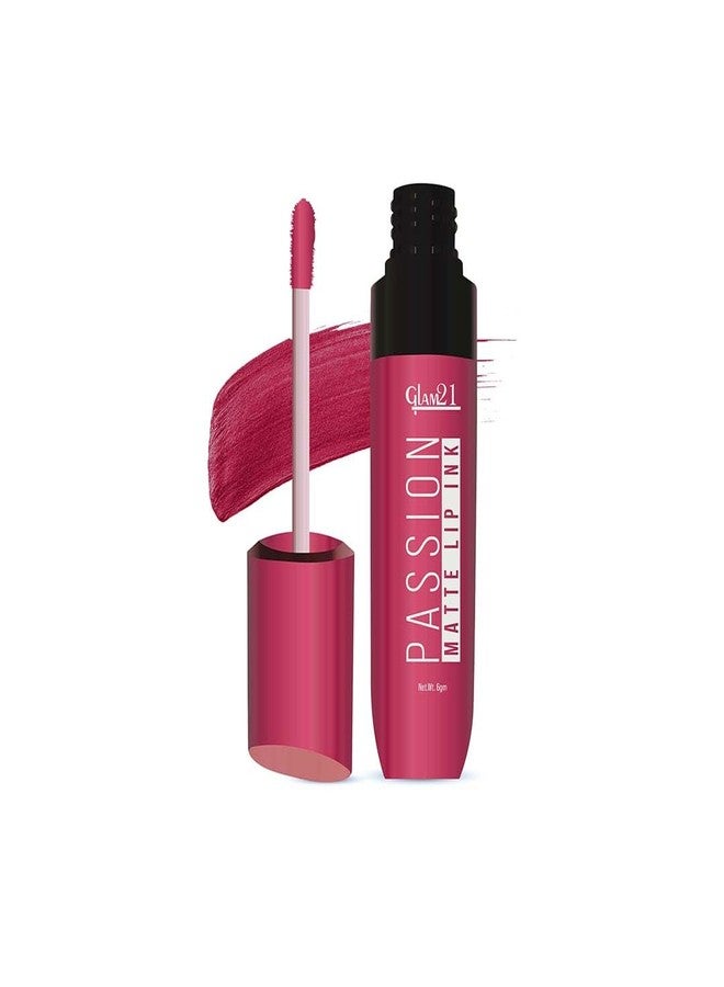 Glam 21 Glam21 Passion Matte Lip Ink | Upto 12-Hour Color Stay | Lightweight & Comfortable | Non-Sticky And Non-Drying - 06 Lady In Pink,6gm - Image 1