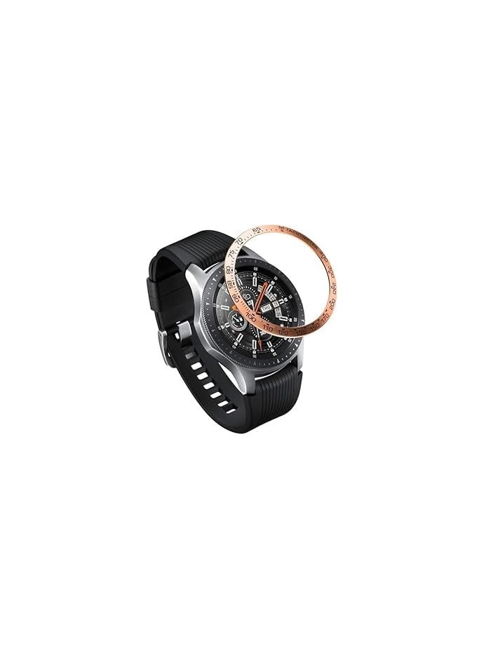 Compatible Galaxy Watch Bezel Ring 46mm / Galaxy Gear S3 Frontier & Classic Bezel Ring,Aluminum Metal Bezel Ring Protection Cover for Galaxy Watch Accessory (Rose Gold)  - Image 1