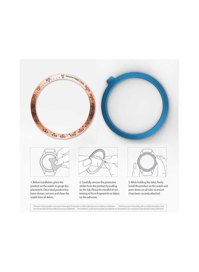 Compatible Galaxy Watch Bezel Ring 46mm / Galaxy Gear S3 Frontier & Classic Bezel Ring,Aluminum Metal Bezel Ring Protection Cover for Galaxy Watch Accessory (Rose Gold)  - Image 2