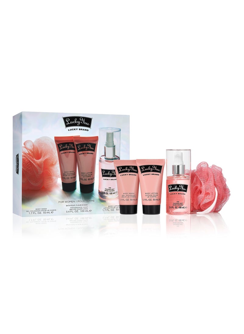 LUCKY BRAND - Lucky Brand, Lucky You Women's Fragrance 4 Piece Bath Set, 3.4 fl. Oz - Image 1