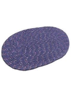 Kuber Industries Kuber Industries Cotton Oval Door Mat for Porch/Kitchen/Bathroom/Laundry Room,(Blue) 54KM3956 Standard  - Image 3
