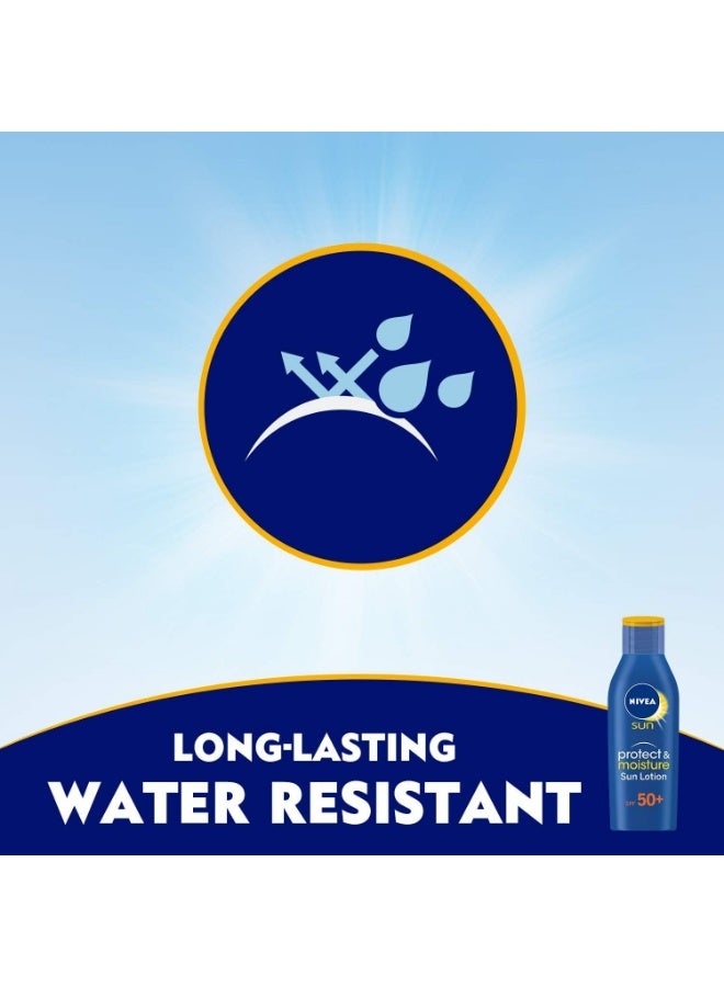 NIVEA Sun Lotion, Protect & Moisture SPF 50+ 200m - Image 3