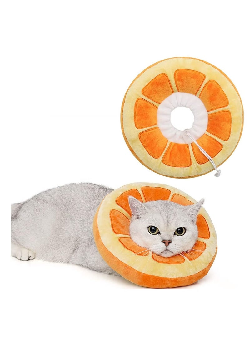 طوق مخروط القط لينة ، مخروطات القط للتوقف عن لعق ، مخاريط الحيوانات الأليفة للقطط البرتقالي- - Image 1
