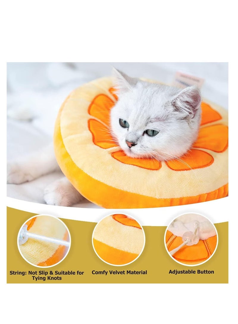 طوق مخروط القط لينة ، مخروطات القط للتوقف عن لعق ، مخاريط الحيوانات الأليفة للقطط البرتقالي- - Image 2