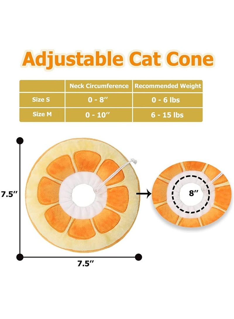 طوق مخروط القط لينة ، مخروطات القط للتوقف عن لعق ، مخاريط الحيوانات الأليفة للقطط البرتقالي- - Image 5
