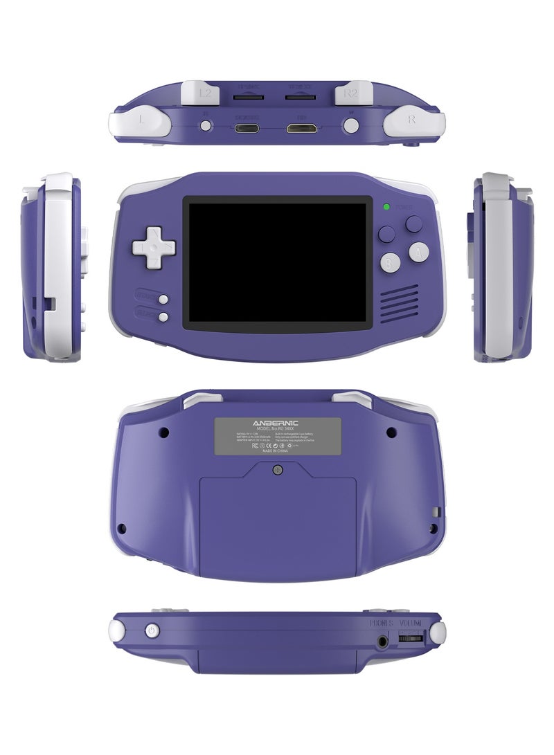 أنبيرنيك ANBERNIC RG 34XX إصدار أفقي 3.4 بوصة وحدة تحكم ألعاب محمولة كلاسيكية للطفولة مع تلفزيون 2024 نمط حنين جديد للتدفق عبر الإنترنت ومقبض وحدة تحكم ألعاب محمولة باليد - Image 2