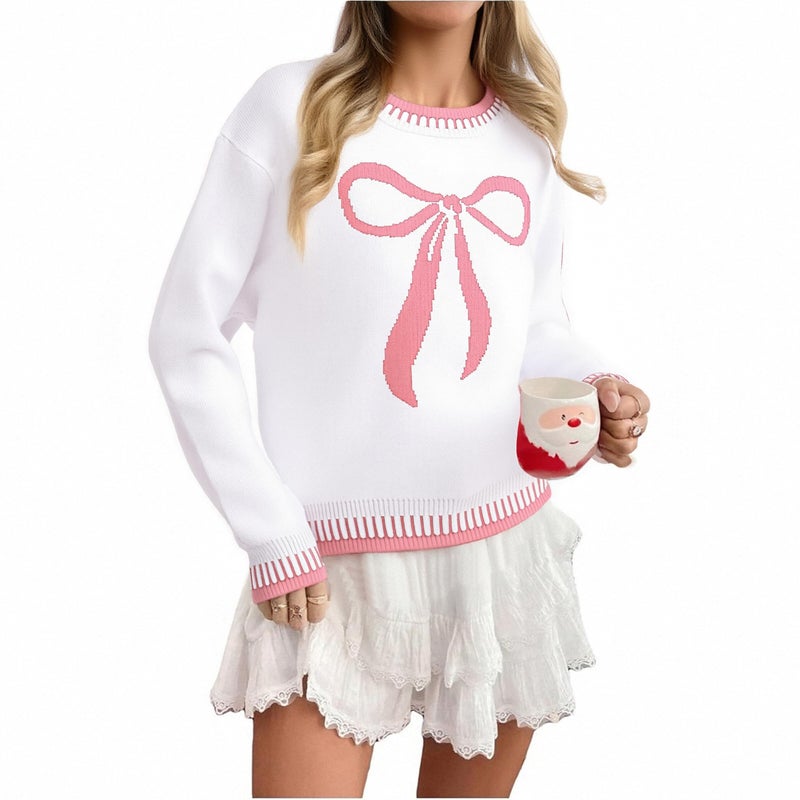 LUKYCILD Valentines Sweater Women Love Heart Sweatshirt Valentine Day Love Sweaters Cute Knitted Long Sleeve Pullover Tops - Image 1