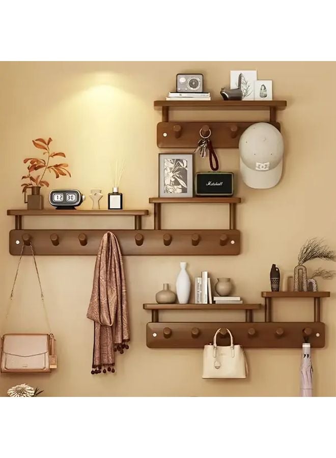 حامل المفاتيح المعلق على الحائط مع رف لتخزين المفاتيح في مدخل المنزل بلون أساسي - Image 2