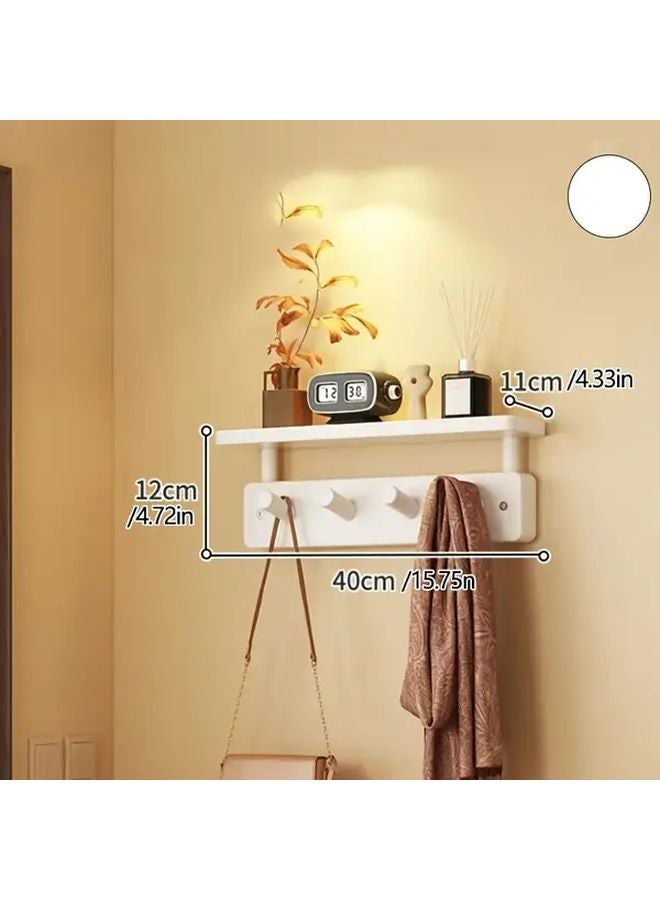 حامل المفاتيح المعلق على الحائط مع رف لتخزين المفاتيح في مدخل المنزل بلون أساسي - Image 4