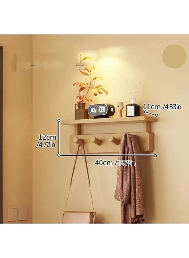 حامل المفاتيح المعلق على الحائط مع رف لتخزين المفاتيح في مدخل المنزل بلون أساسي - Image 1