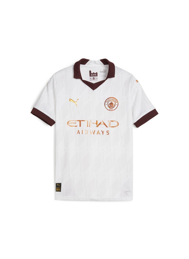 PUMA - Manchester City 23/24 Kids Unisex White Away Jersey - Image 1