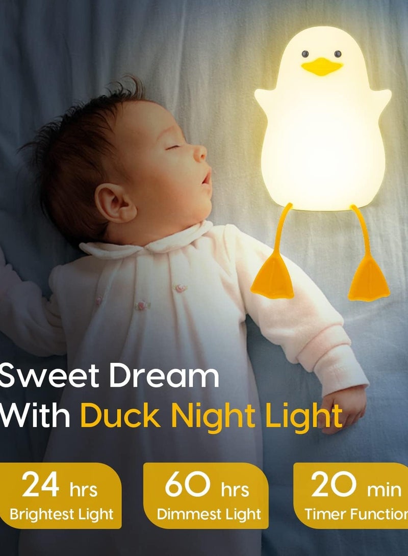 اضاءة ليلية ديكور على شكل بطة تصلح للرضاعة الطبيعية الليليه والنوم للأطفال إضاءة ليلية ناعمة للعناية بالعين مع مستشعر باللمس - Image 4