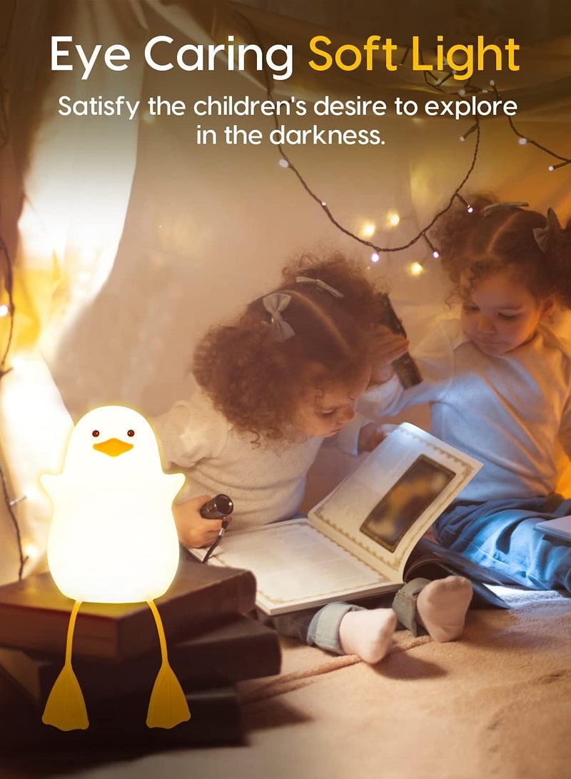 اضاءة ليلية ديكور على شكل بطة تصلح للرضاعة الطبيعية الليليه والنوم للأطفال إضاءة ليلية ناعمة للعناية بالعين مع مستشعر باللمس - Image 2