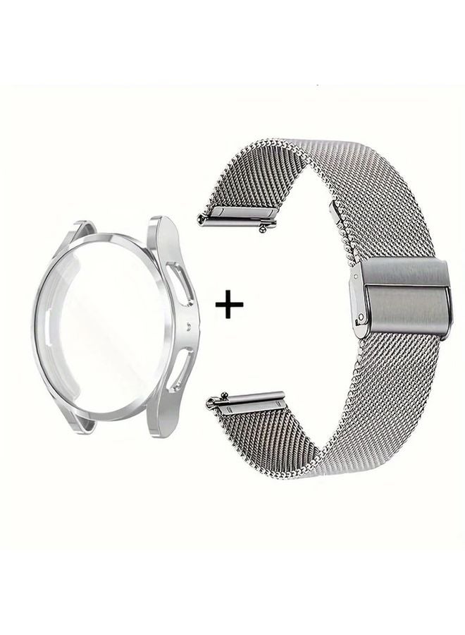 Silvery Milanese Watch Strap For Galaxy Watch 4 5 40mm Stainless Steel Band - Image 1