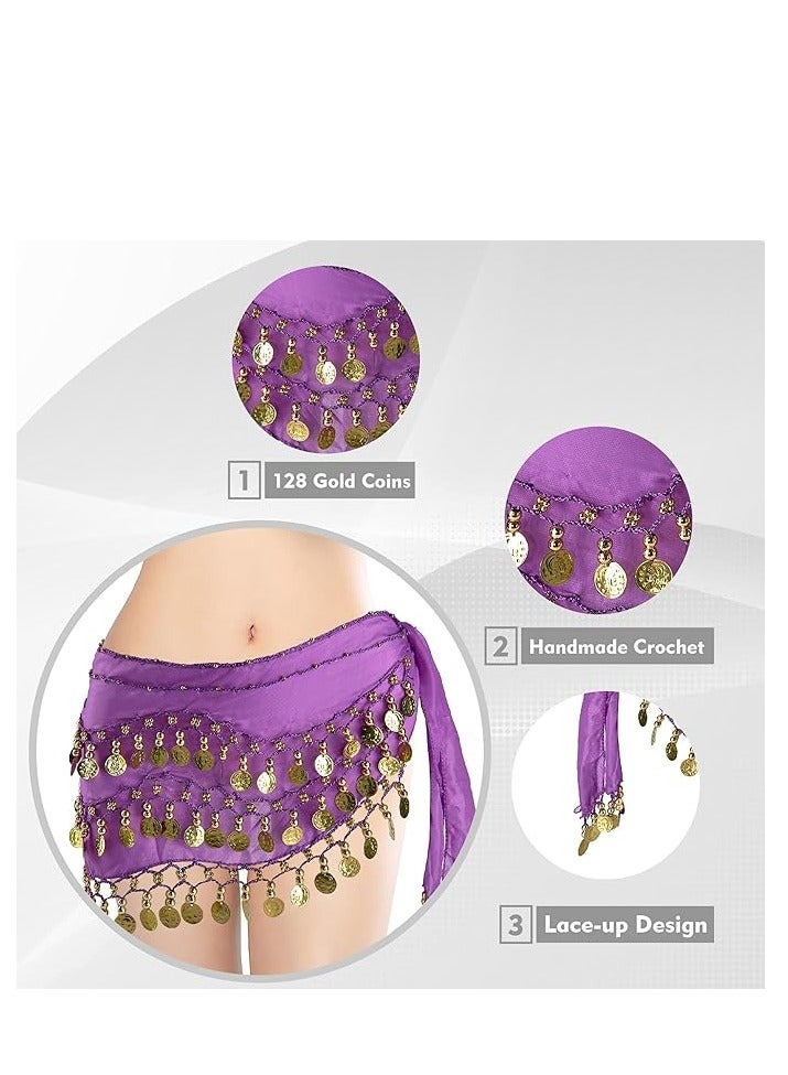 Women's Belly Dancing Belt Colorful Waist Chain Belly Dance Hip Scarf Belt - Image 2
