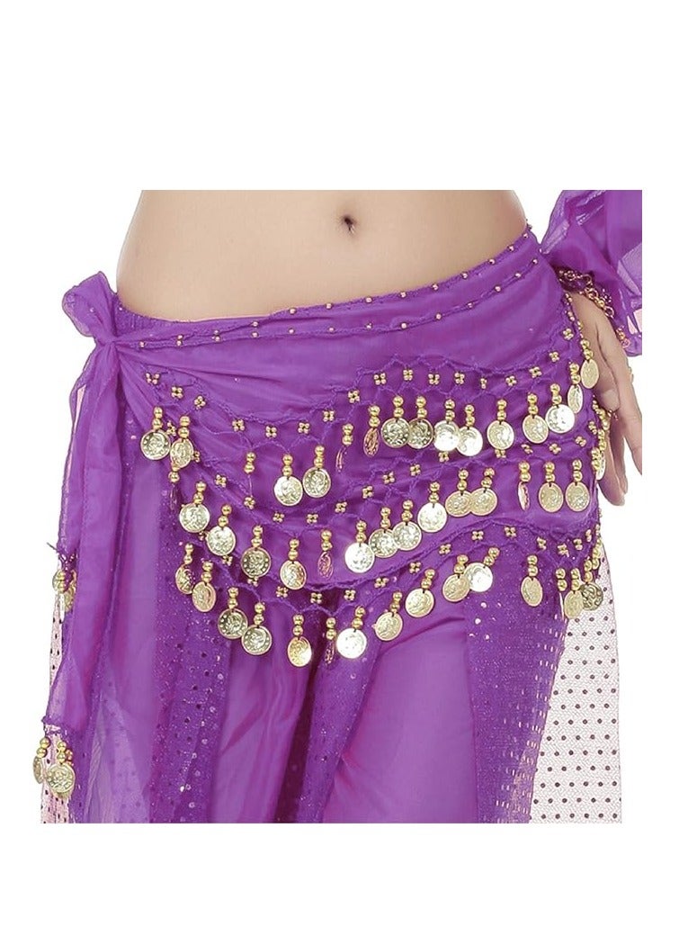 Women's Belly Dancing Belt Colorful Waist Chain Belly Dance Hip Scarf Belt - Image 4
