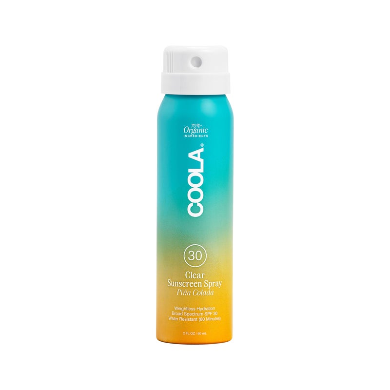 COOLA Organic Sunscreen SPF 30 Sunblock Spray, Dermatologist Tested Skin Care for Daily Protection, Vegan and Gluten Free, PiÃ±a Colada, Travel Size, 2 Fl Oz - Image 1