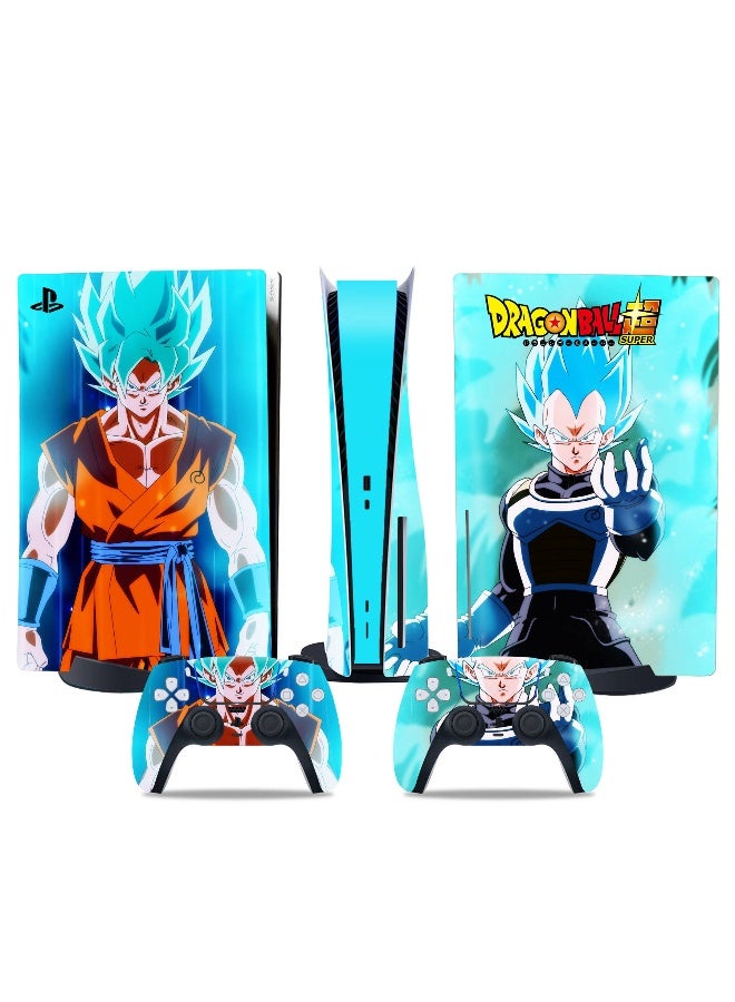 مجموعة ملصقات بموضوع كرتوني Dragon Ball لجهاز PS5 مع مشغل أقراص