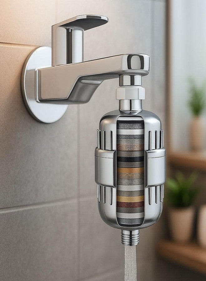 VEZPAX Shower & Tap Water Filter with 15-Stage Filtration System - Hard Water Softener for Bathroom | Removes Chlorine | Dirt & Odor | Hair & Skin Protection(Filter Set) - Image 2