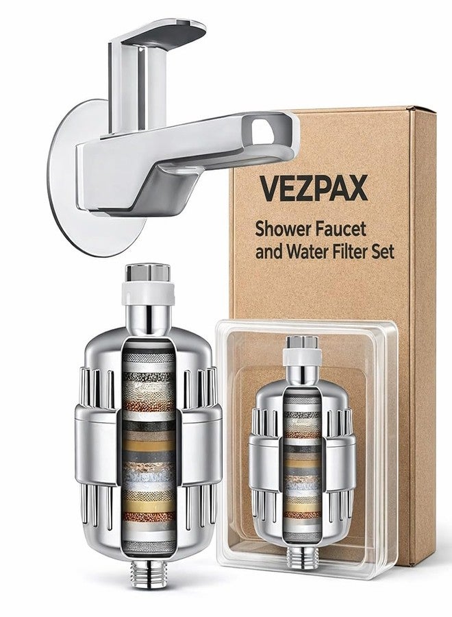VEZPAX Shower & Tap Water Filter with 15-Stage Filtration System - Hard Water Softener for Bathroom | Removes Chlorine | Dirt & Odor | Hair & Skin Protection(Filter Set) - Image 1
