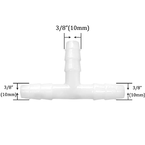 Joywayus Plastic Hose Barb 3/8" Barbed 3 Way T Shaped Pipe Fittings Tube Adapter Connector(Pack of 10) - Image 2