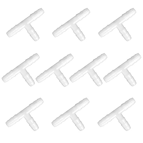 Joywayus Plastic Hose Barb 3/8" Barbed 3 Way T Shaped Pipe Fittings Tube Adapter Connector(Pack of 10) - Image 1