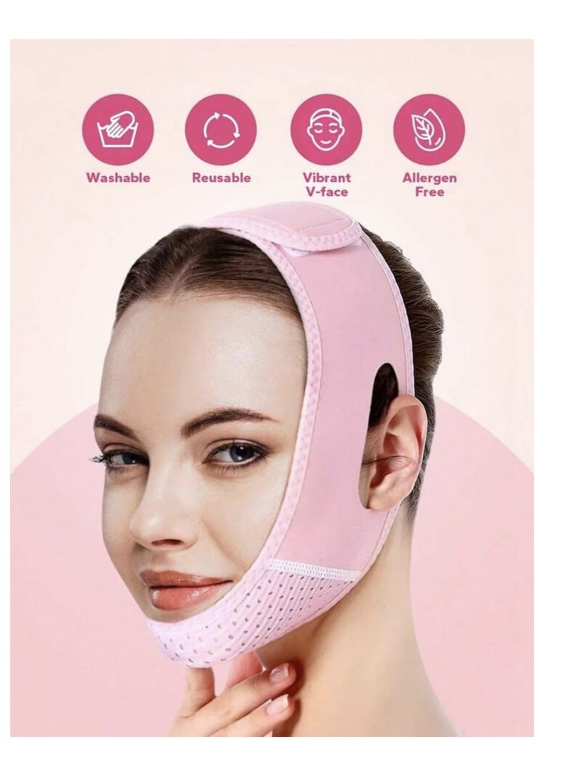 Beauenty - Reusable Face Mask, Jaw Line Mask, Double Chin Lifter, Chin Patch, Chin Strap, V-Shape Strap, V-Shape Sagging Mask, Perfect as a Gift for a Friend - Image 1