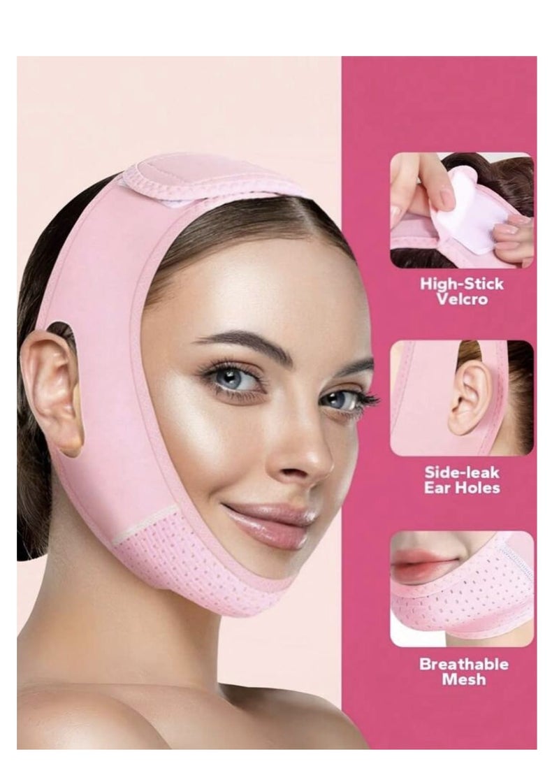 Beauenty - Reusable Face Mask, Jaw Line Mask, Double Chin Lifter, Chin Patch, Chin Strap, V-Shape Strap, V-Shape Sagging Mask, Perfect as a Gift for a Friend - Image 1