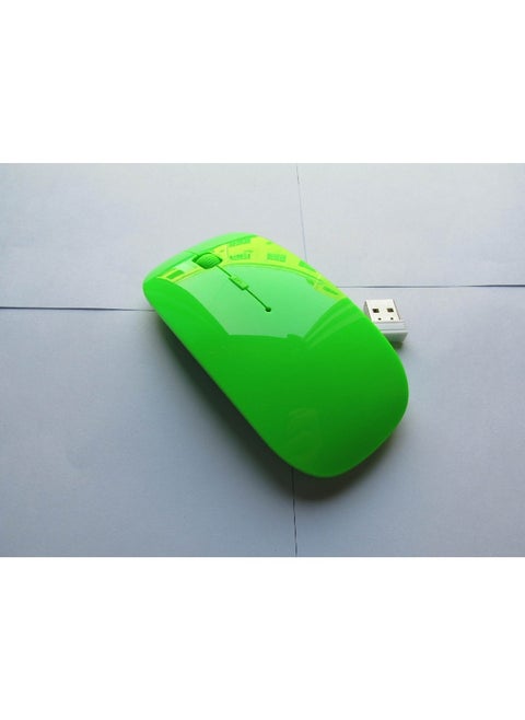 Factory direct Bluetooth wireless optical mouse ultra-thin fashion suitable for notebook computer 2.4G Wireless Mouse New 2.4g Green, with receiver