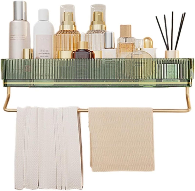 VPGS Bathroom Shelf Wall Hanging Organizer Extra Space Durable Waterproof Strong Load Bearing Alumimum Stylish Design Drill for Bedroom