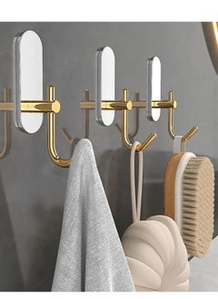 Zalcoon Golden Cloth Hook for bathroom, kitchen, (White) Towel robe Hook, Stainless Steel, With Marble Oval Plate Heavy Duty Wall Mounted Robe Hooks, Bathroom Organizer (Pack of 4)  - Image 4