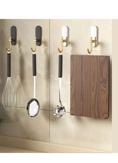 Zalcoon Golden Cloth Hook for bathroom, kitchen, (White) Towel robe Hook, Stainless Steel, With Marble Oval Plate Heavy Duty Wall Mounted Robe Hooks, Bathroom Organizer (Pack of 4)  - Image 5