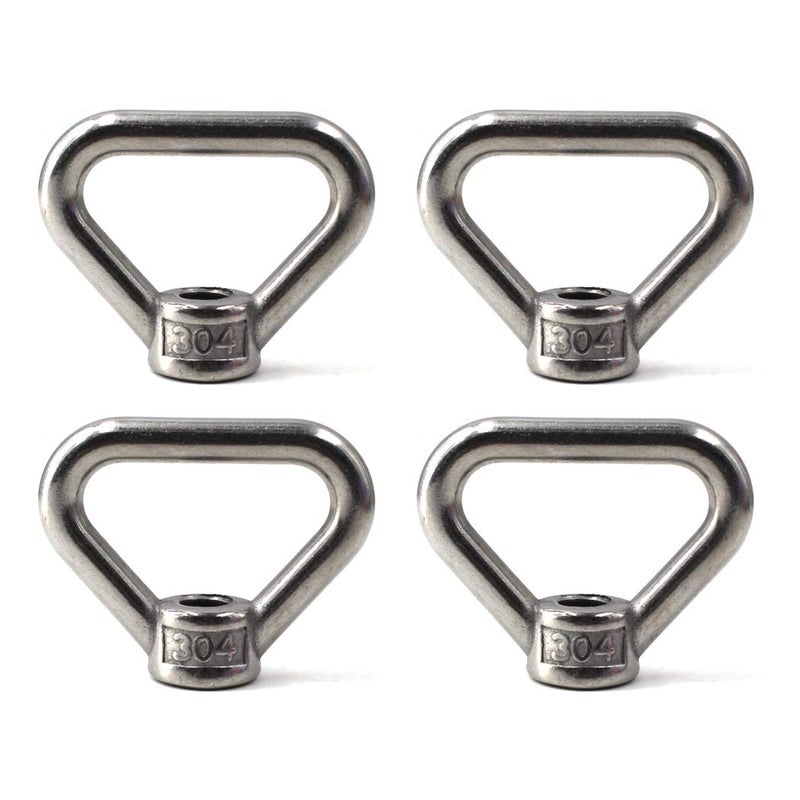 Flomore M8 Lifting Eye Nut Ring Triangle Shape Thread Eye Nut 304 Stainless Steel Nut Pack of 4 - Image 1