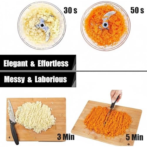 XML Food Chopper 900ml Steel Blade Large Manual Hand-Press Vegetable Chopper Mixer Cutter Push Chopper to Cut Onion, Salad, Tomato, Potato (Pack of 1) - Image 3