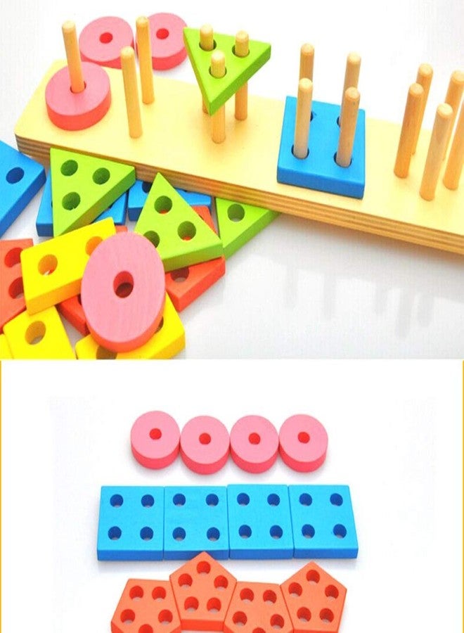 Jiada Geometric Shape Matching 5 Column Blocks Montessori Educational and Learning Toys - Image 4