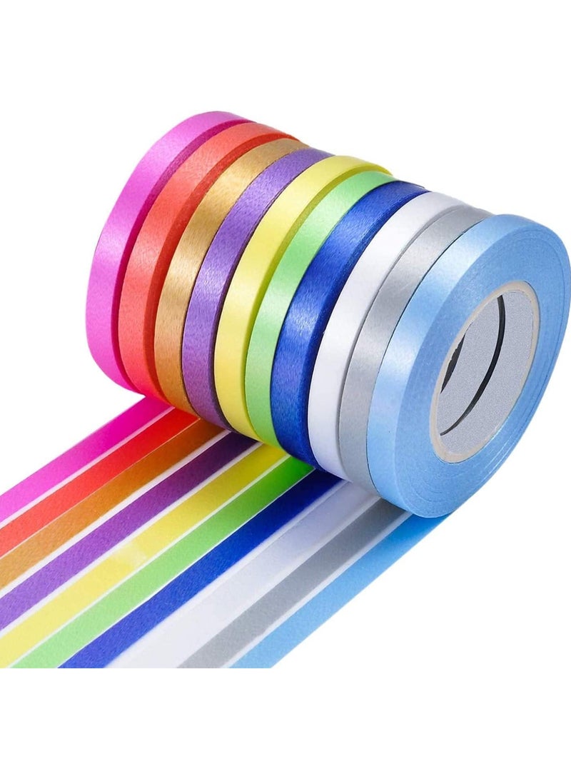 Set of 10 Colourful Curling Ribbon Rolls 5mm Width x 10m Length (Random Colour)
