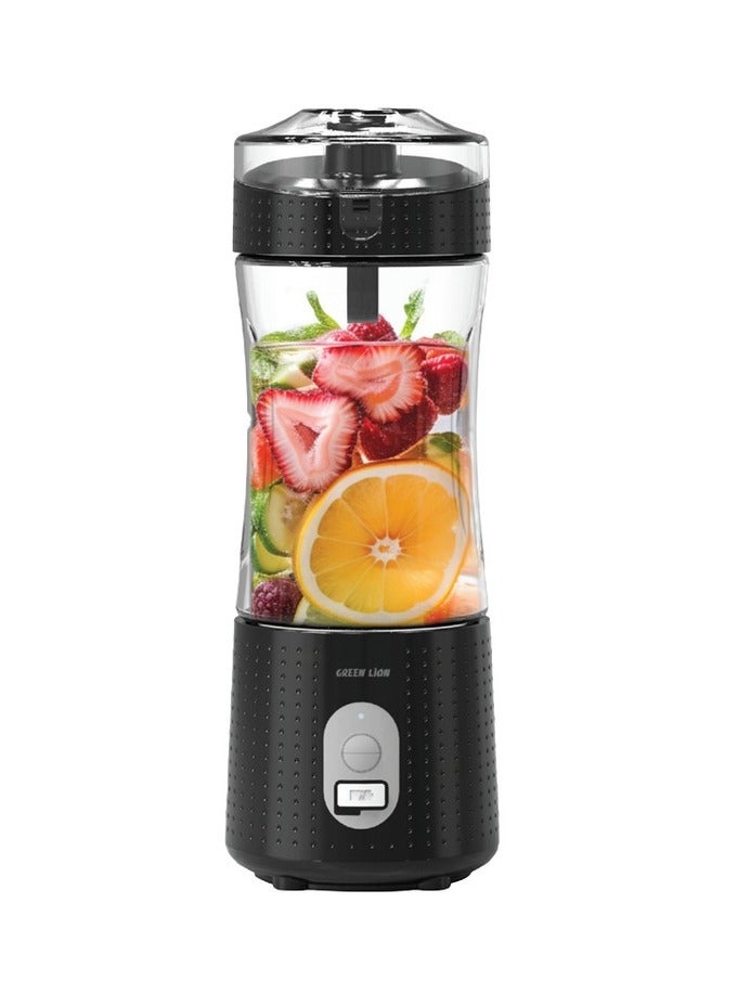 جرين ليون عصارة Blend Mate المحمولة سعة 380 مل / تنظيف ذاتي / خالية من مادة BPA / تصميم محمول / 6 شفرات قوية / شحن من النوع C / سعة بطارية عالية / طاقة قوية / PCTG درجة الغذاء - أسود  - Image 1