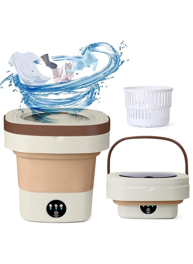 Snooe Mini Folding Washing Machine, 8L Portable Washing Machine with Drain Basket, for Apartment, Travel, Underwear, Personal, Kids - Image 1