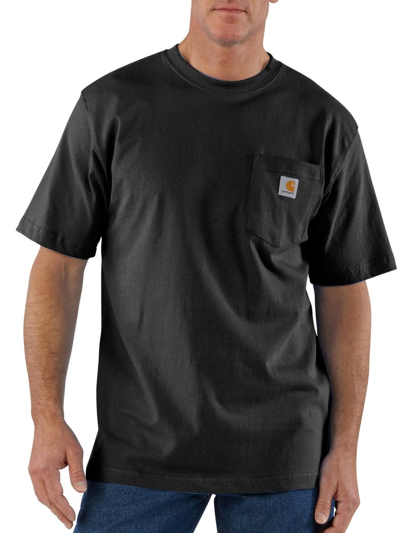 Carhartt Mens Loose Fit Heavyweight Short-Sleeve Pocket T-Shirt Work Utility t Shirts, Black, X-Large US - Image 1